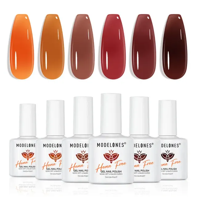 Modelones Fall Ember gellack 6-pack brun Hema-free