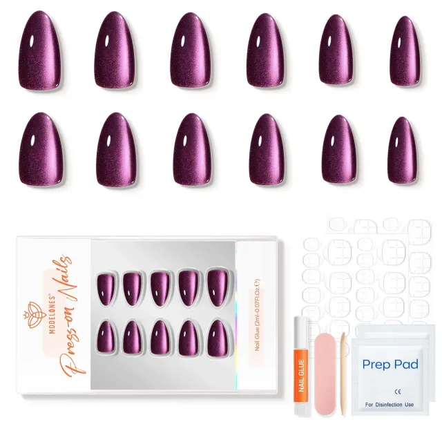 Modelones Amethyst Glow lösnaglar lila cat eye