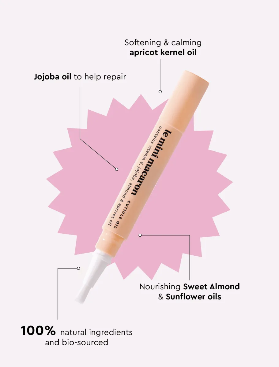 Le Mini Macaron Cuticle Oil nagelolja penna jojoba