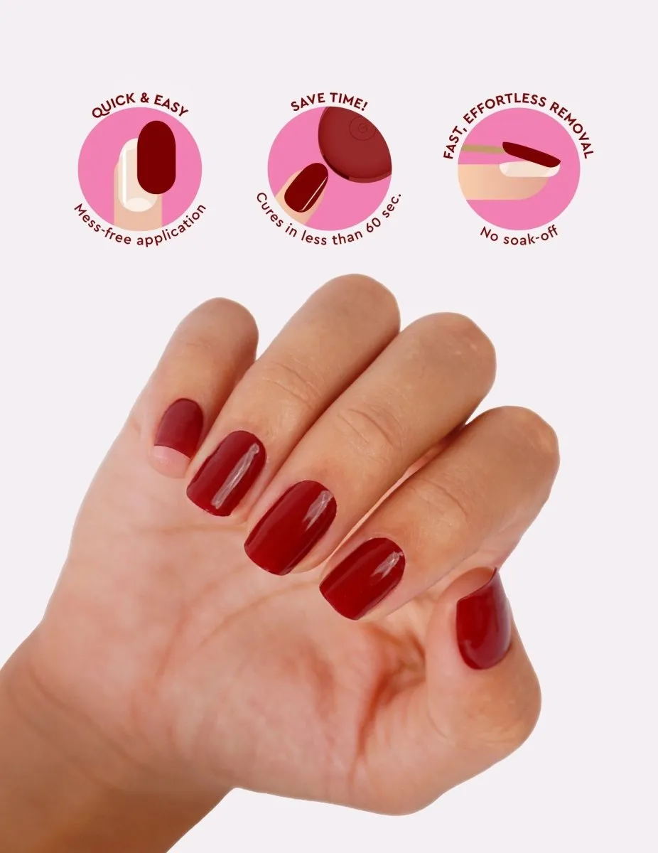 Le Mini Macaron Rouge Dahlia gel strips djupröd