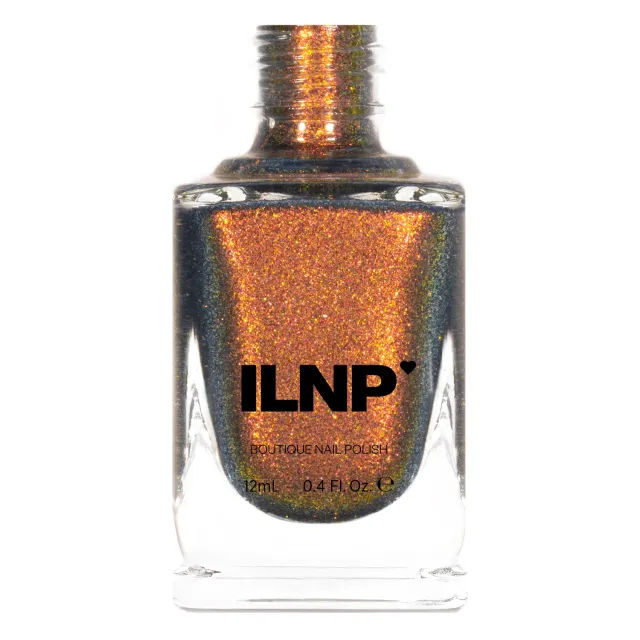 ILNP Pyro nagellack mörkblå orange skimmer