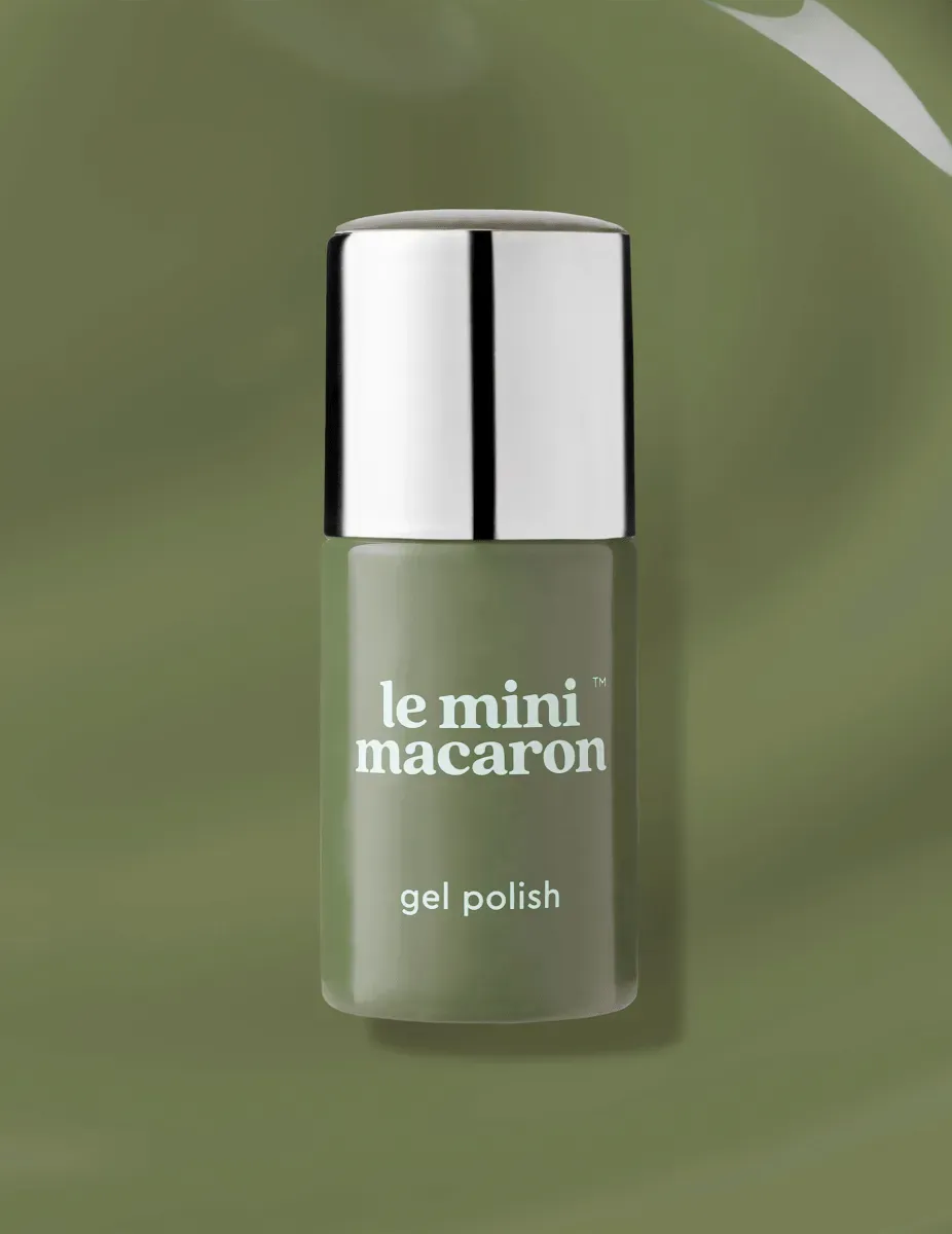 Le Mini Macaron gellack Serene Green olivgrön 3-i-1
