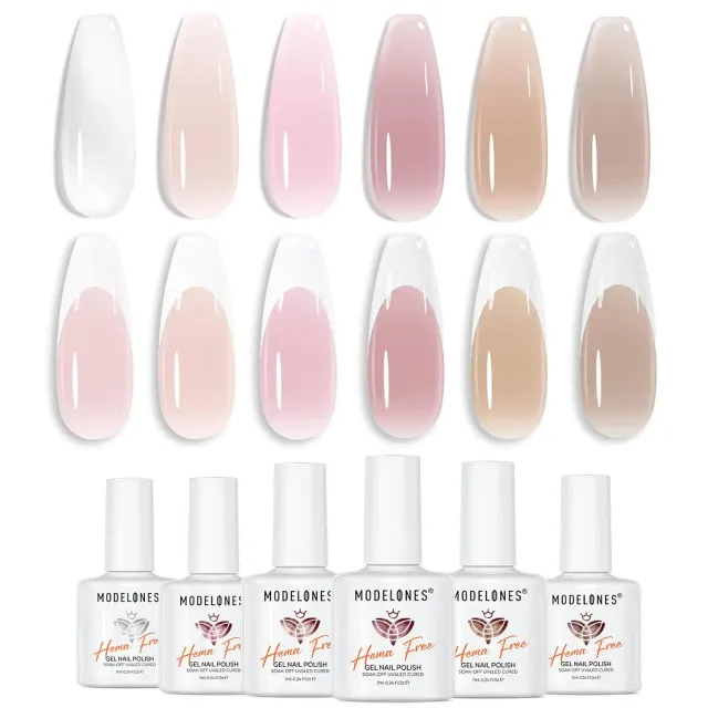 modelones Jelly Gel gellack 6-pack sheer nude hema-fri