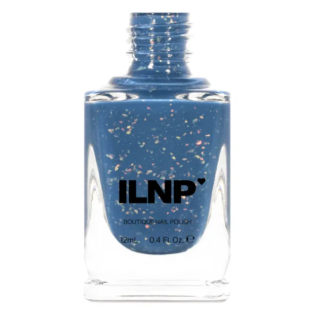 ILNP Jumping Puddles nagellack blå jelly flakies