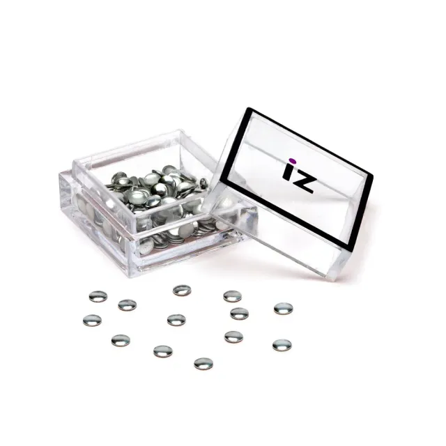 Iz Beauty Large Silver Circle nagelnitar 40-pack silver
