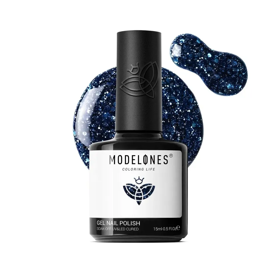 Modelones Inspire Gel 0782 gellack Keep It Cool 15 ml glitterblå