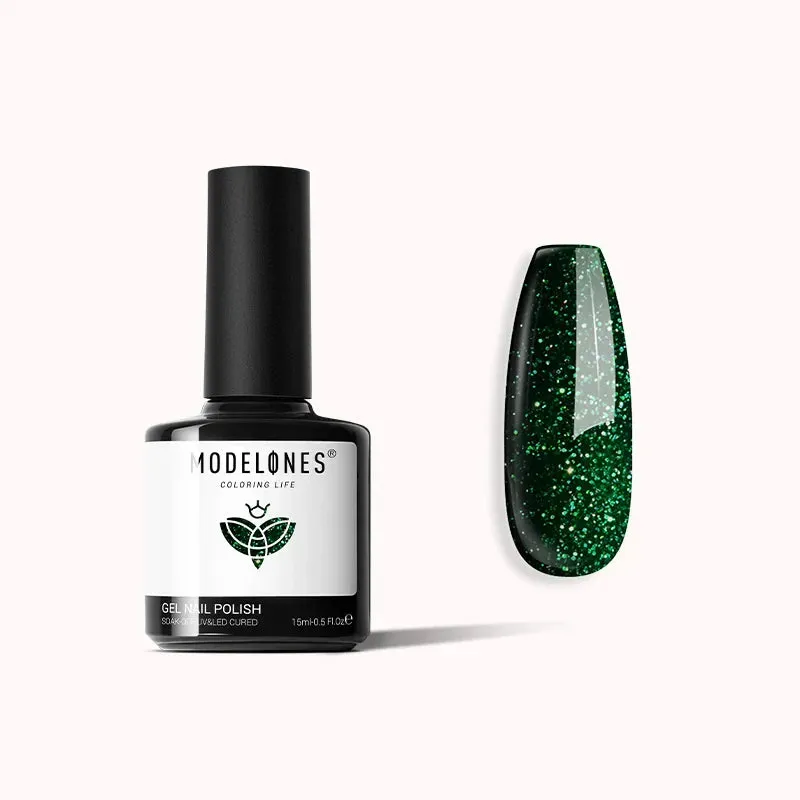 Modelones Inspire gellack 2098 grön glitter 15 ml