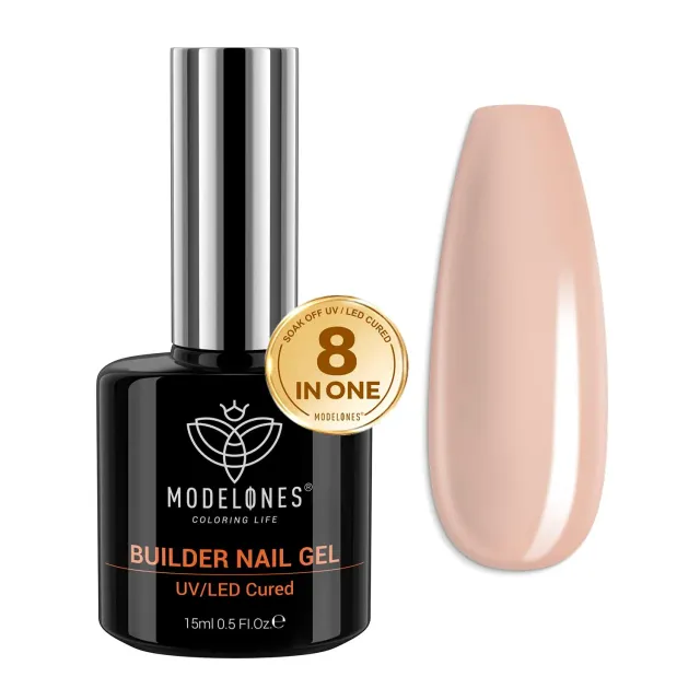 Modelones Builder nagelgel nude brown 15ml täckande