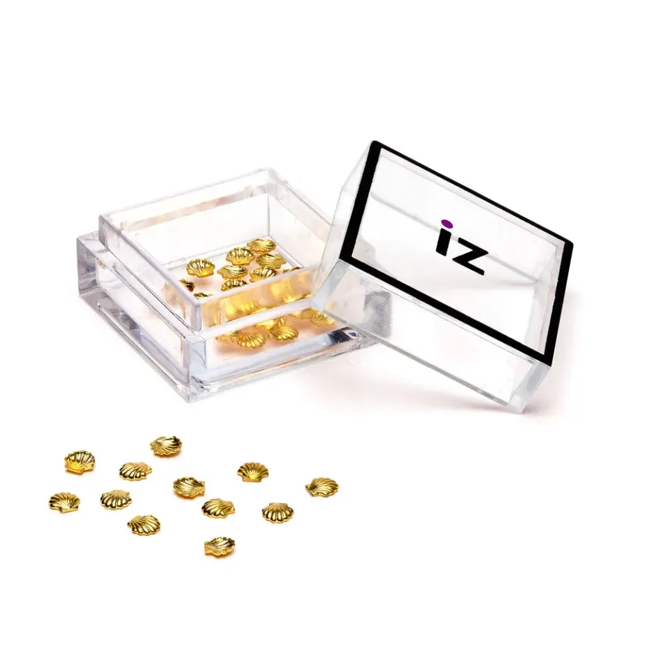 Iz Beauty Small Gold Shell nagelstuds 30-pack