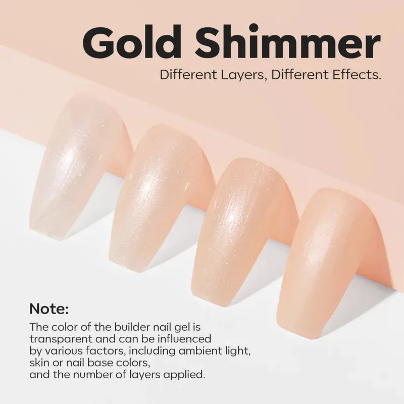 Modelones Builder nagelgel gold shimmer 15ml glitter