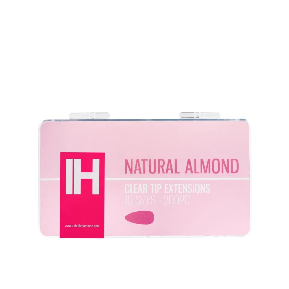 Iz Beauty Natural Almond fullcover nageltippar 200-pack klara