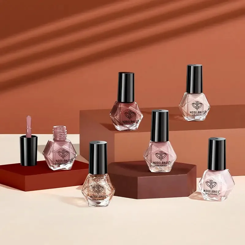 modelones Ice Latte nagellack 6-pack brun beige krämig