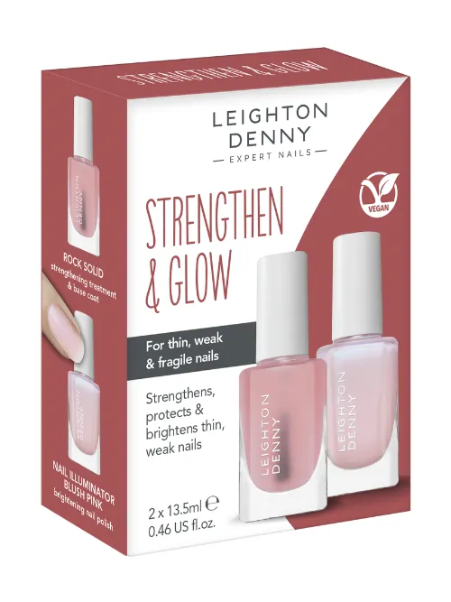 Leighton Denny Strengthen & Glow nagelvårdsset blush
