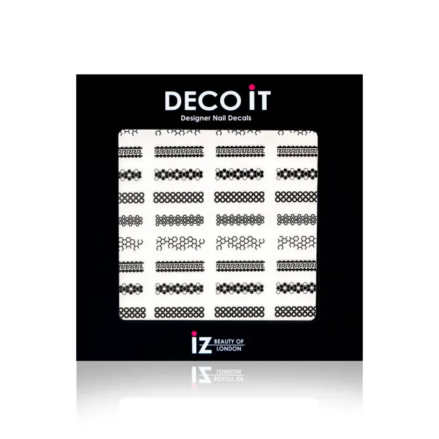 Iz Beauty Deco It Monochrome Helix nageldekaler 30-pack svart