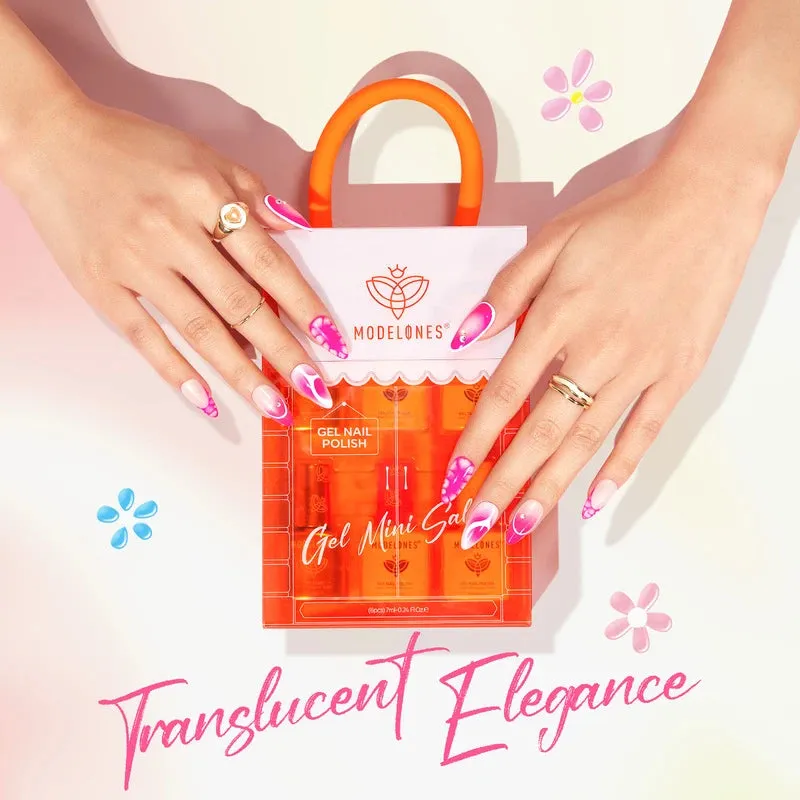 Modelones Demure Bloom gellack kit rosa med minilampa
