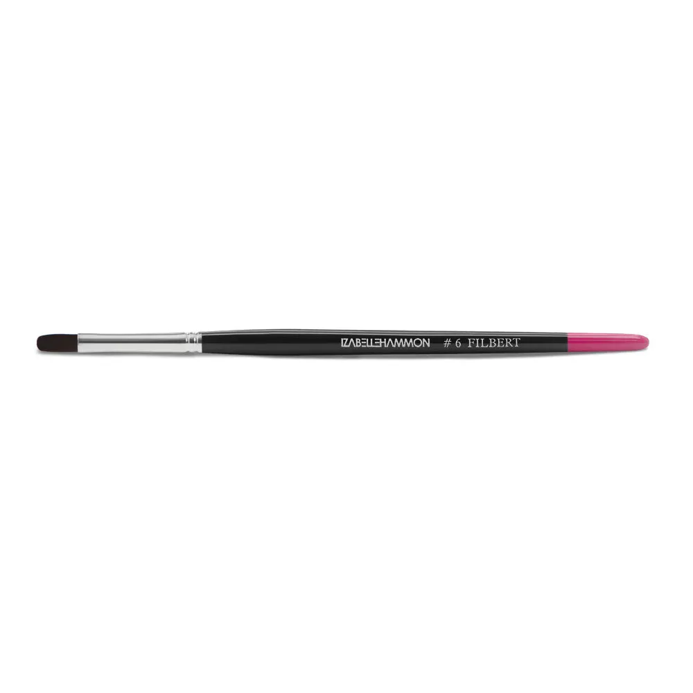 Iz Beauty Filbert 6 gelpensel glitterskaft syntet