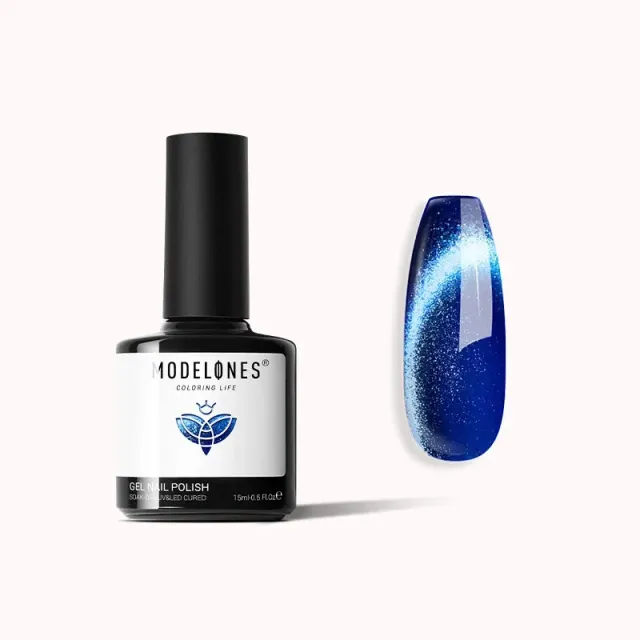 Modelones Blue Lake gellack 15 ml blå cat eye