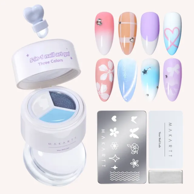 Makartt ColorPot 5-i-1 nail art gel Frosty Blend täckande