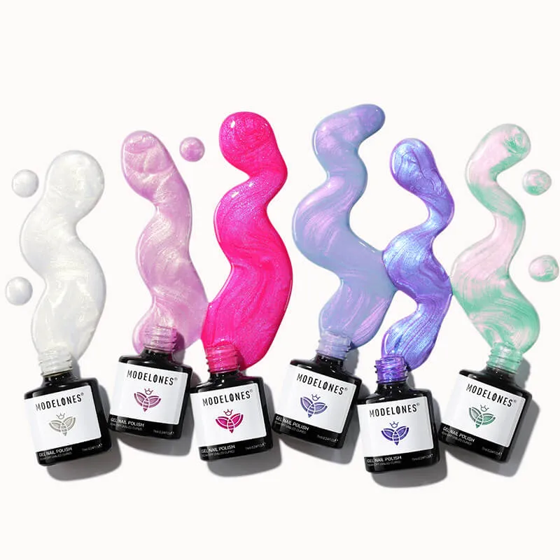 Modelones Unicorn Bliss gellack 6 färger rosa shimmer