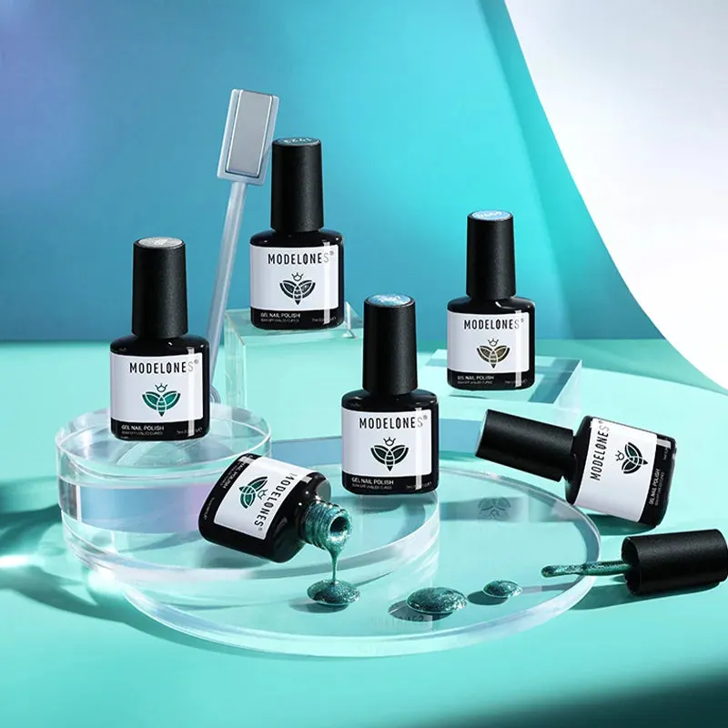 Modelones Enchanted Grove gellack 6-pack grön glitter