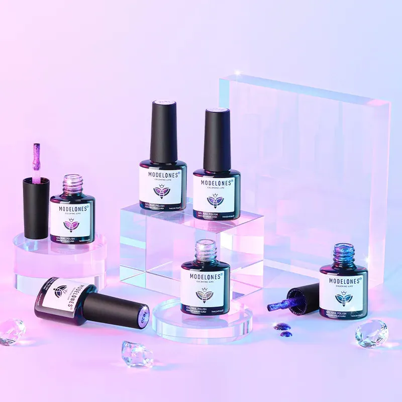 Modelones Enchanted Hues gellack 6-pack skimrande rosa