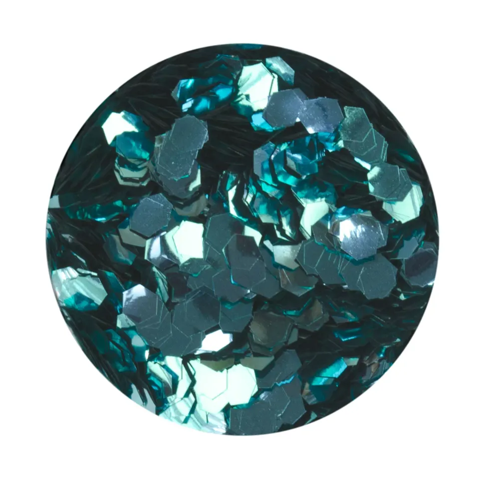Iz Beauty Aqua Hexagon glitter 6g turkos nedbrytbar