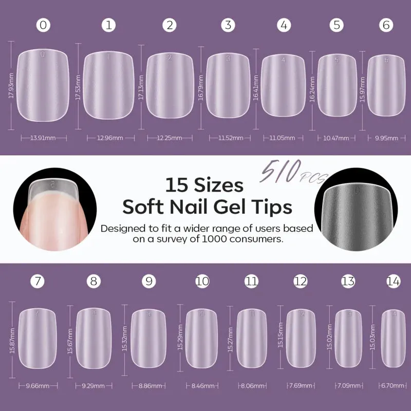 Modelones Short Square Frosted nageltips matt kort