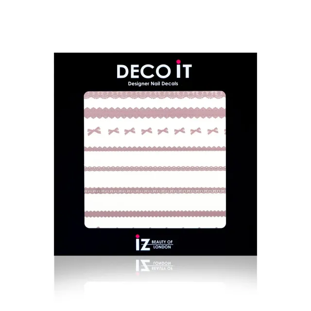 Iz Beauty Pink Metallic Lace nageldekaler 10-pack rosa