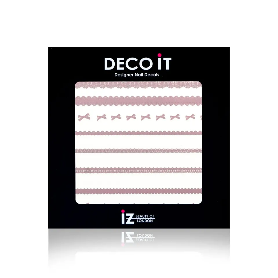 Iz Beauty Pink Metallic Lace nageldekaler 10-pack rosa