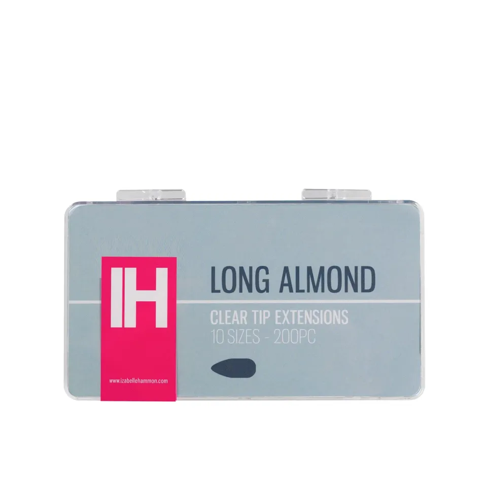 Iz Beauty Almond Full Cover nageltippar 200-pack lång