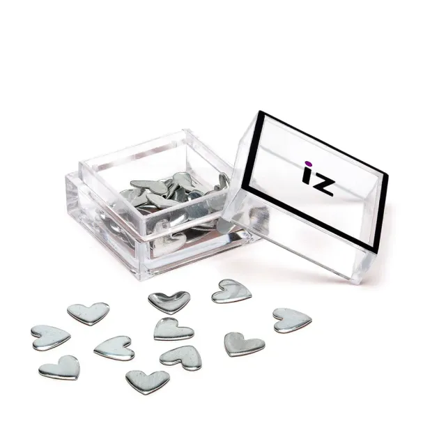 Iz Beauty Silver Heart nagelstuds silver 40-pack