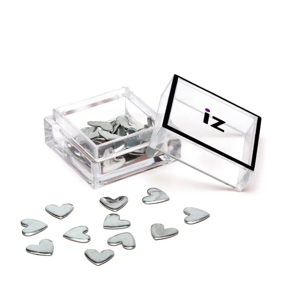 Iz Beauty Silver Heart nagelstuds silver 40-pack