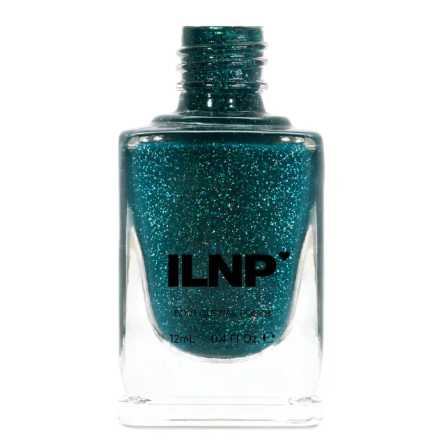 ILNP Cheers nagellack mörkgrönt holografiskt