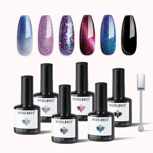 Modelones Milky Way gellack set cat eye 6-pack shimmer