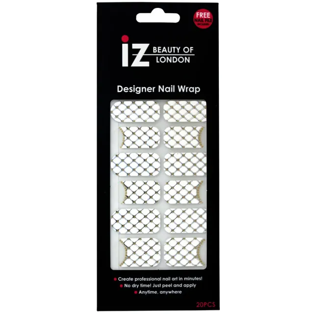 Iz Beauty French Diamond 3D nagelwraps vit fransk