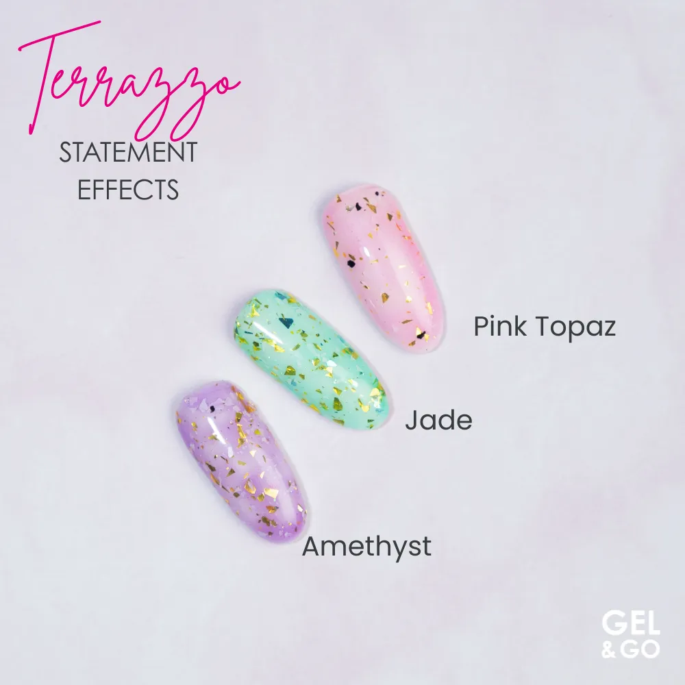 Iz Beauty GEL&GO Pink Topaz Terrazzo gellack 8 ml glitter