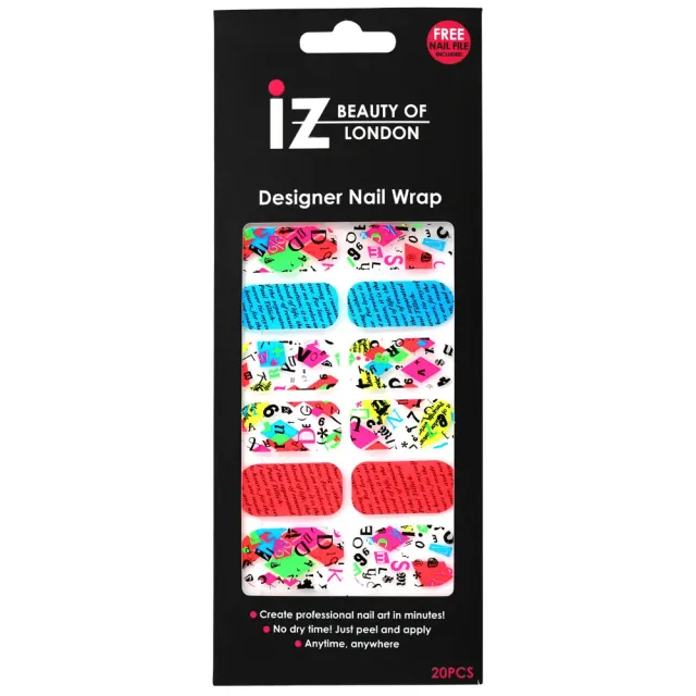 Iz Beauty Neon Print nagelwraps neonmönster