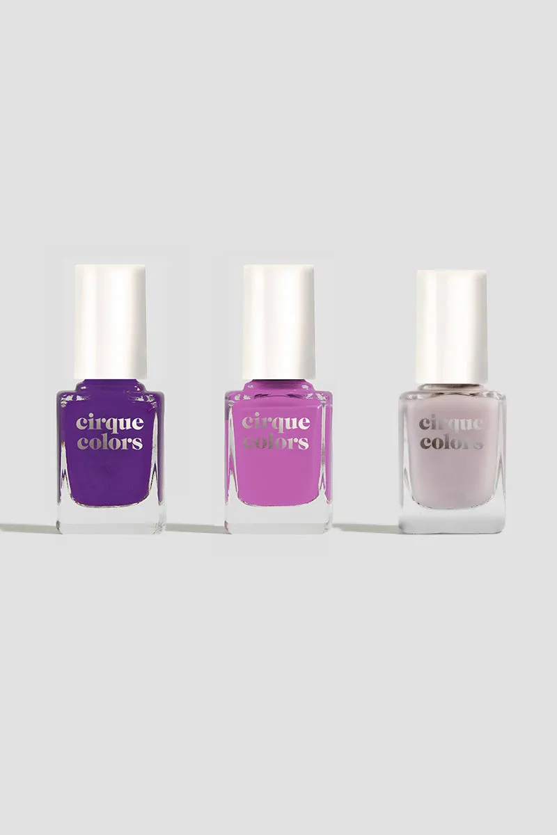 Cirque Colors Amethyst nagellacksset lila jelly 3-pack