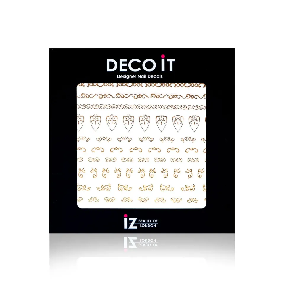 Iz Beauty Gold Swirl nageldekaler guld metallic