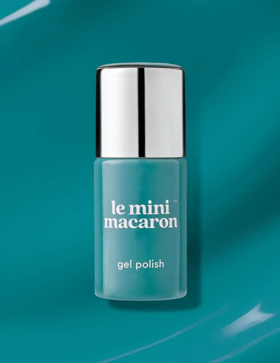Le Mini Macaron Blue Lagoon gellack 3-i-1 turkosblå