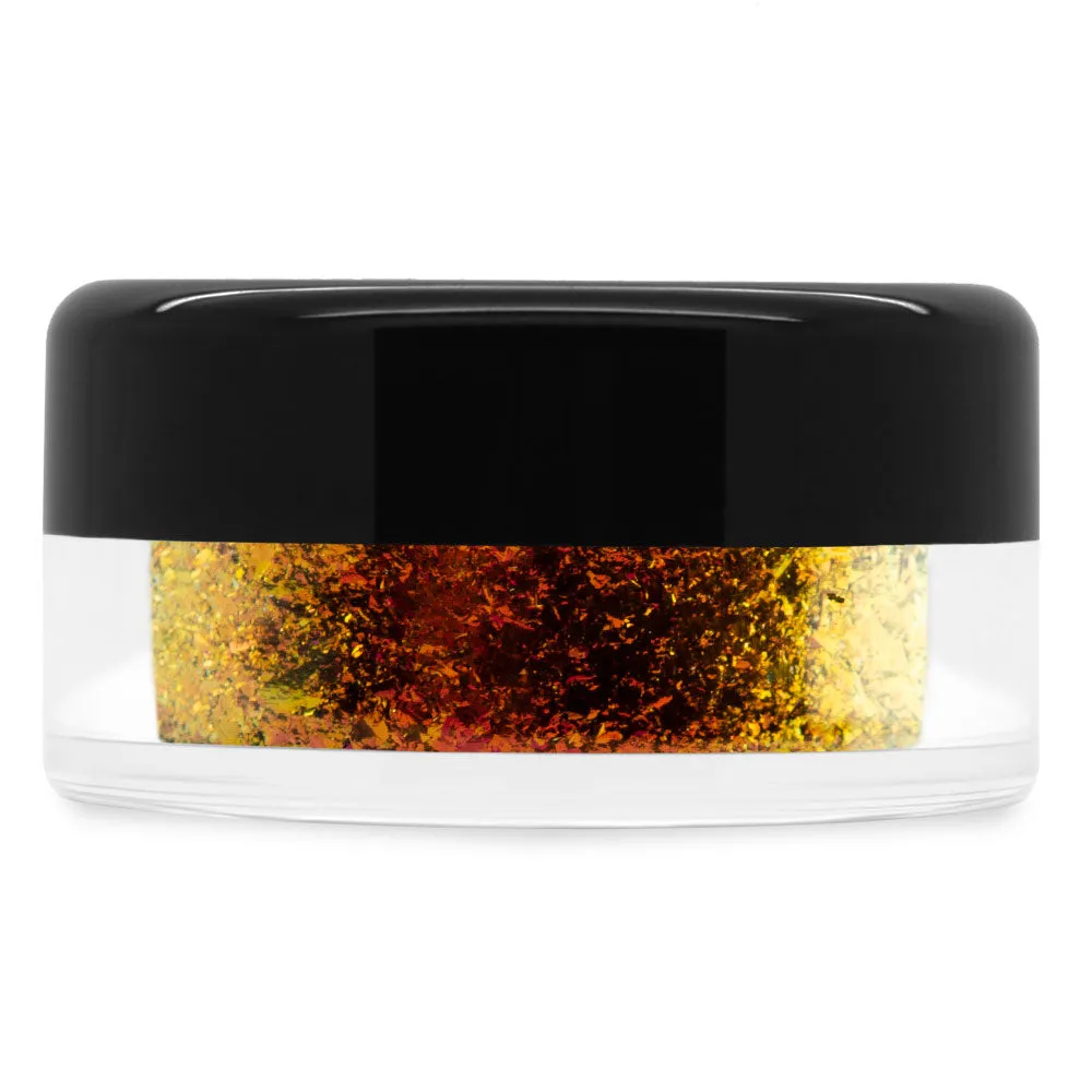 Iz Beauty Burnt Gold nagelflagor chrome kameleont