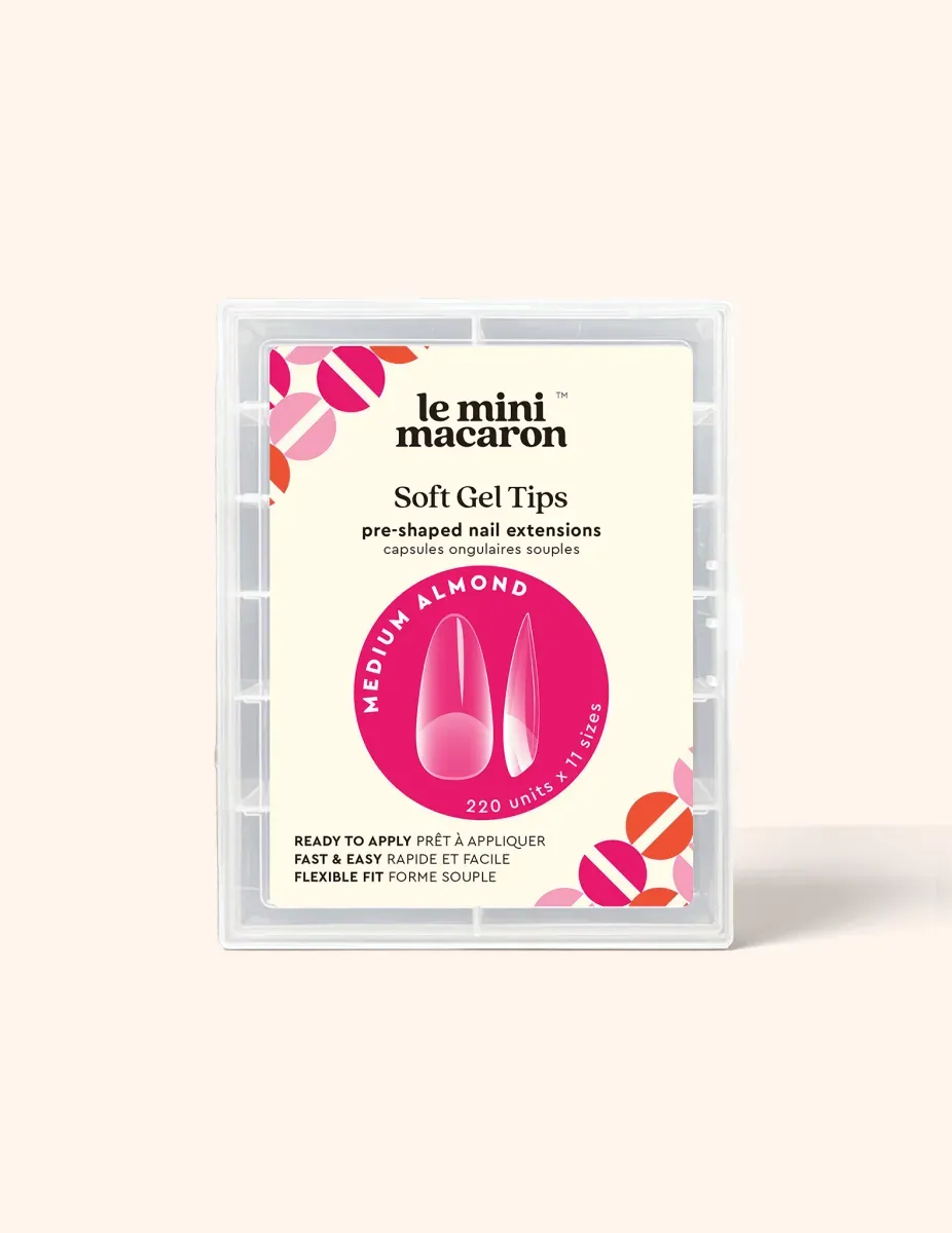 Le Mini Macaron Soft Gel Tips Medium Almond klara