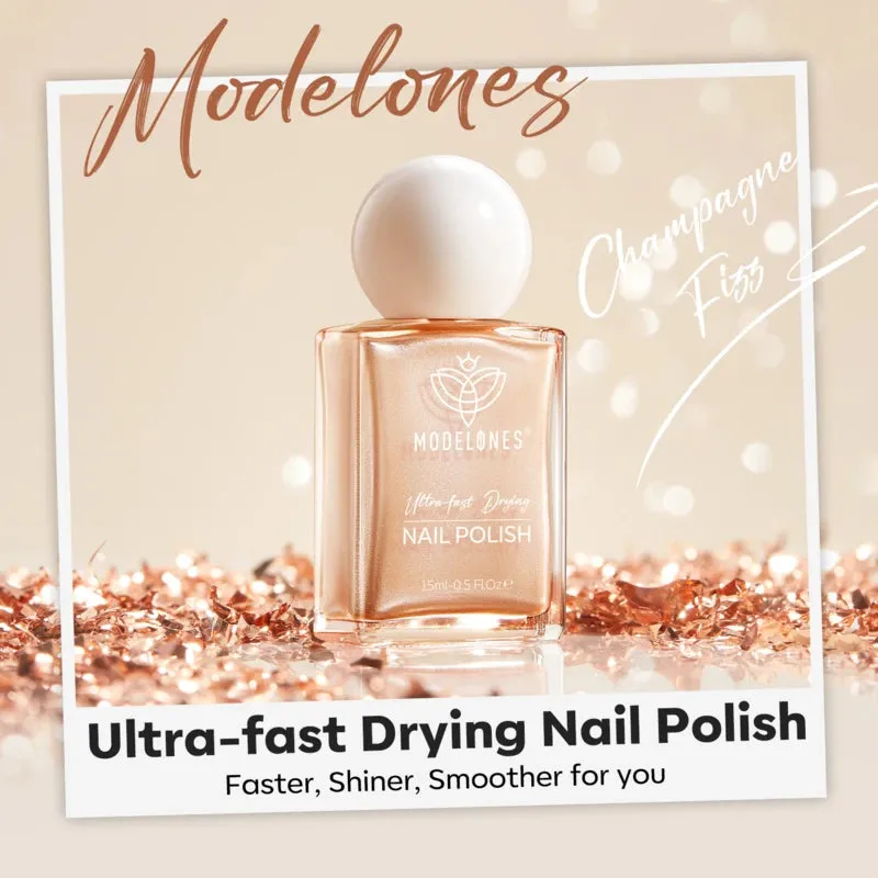 modelones Never Over nagellack brun shimmer snabbtork