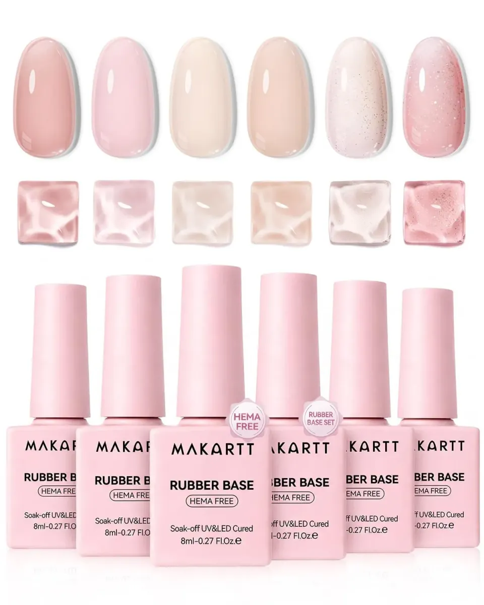 Makartt Hema-free Rubber Builder Base Gel Glitter Nude