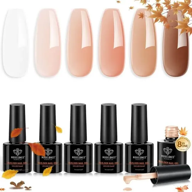 Modelones Builder Gel Skin Tone nagelgel set 6x7ml nude