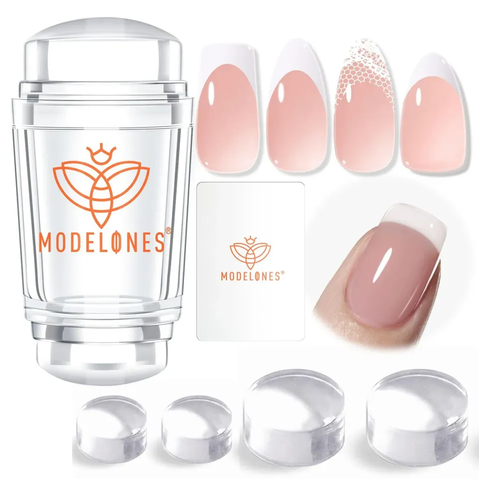 Modelones French Tip stämpel nagelstämpel 6-pack silikon