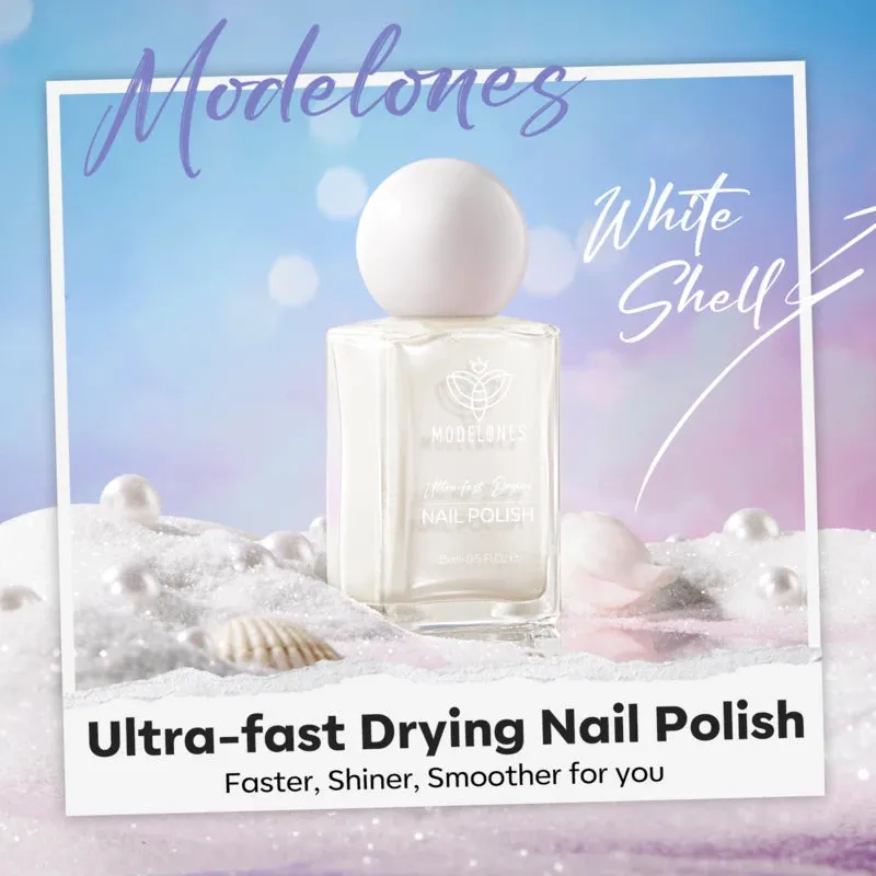Modelones White Shell nagellack shimmer vit