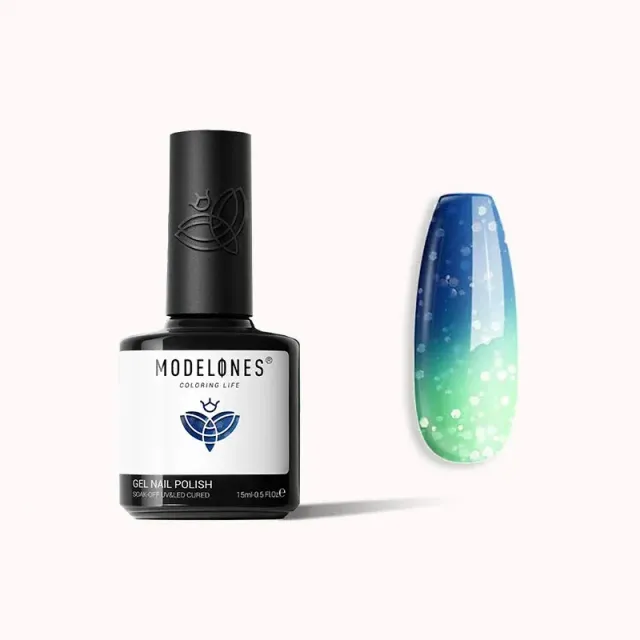 Modelones Four Leaf Clover gellack 15 ml thermal grön
