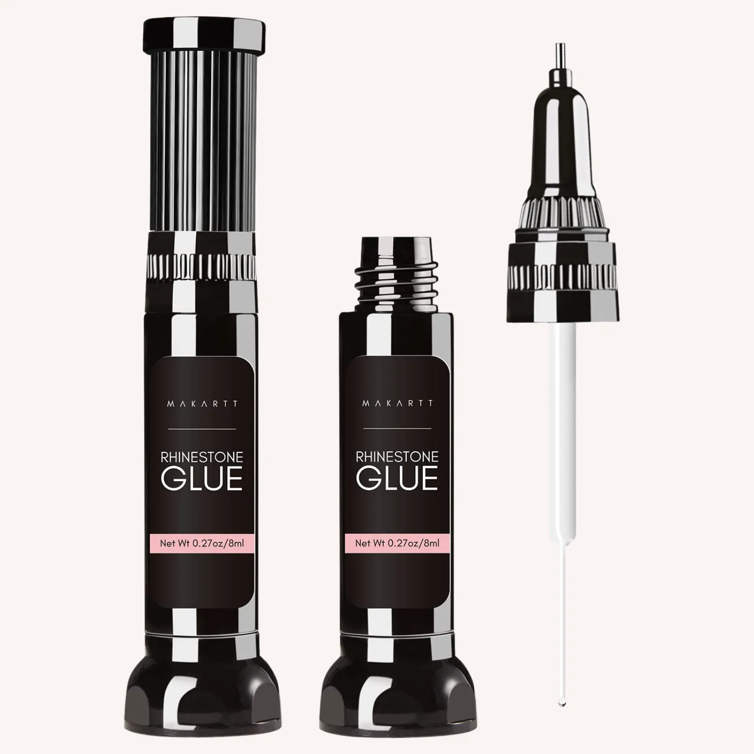 Makartt Rhinestone Glue nagellim 2x8ml för stenar
