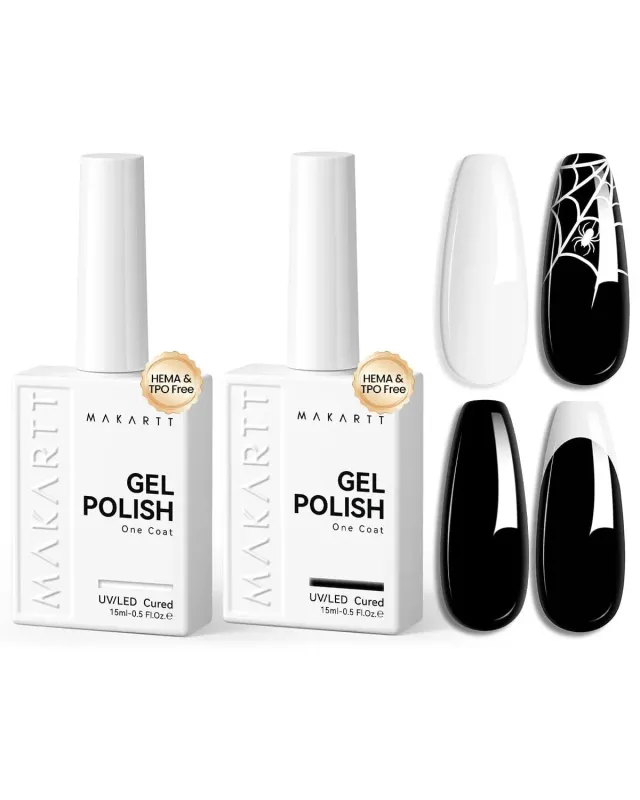 Makartt Hema-Free gellack set svart vit högtäckande